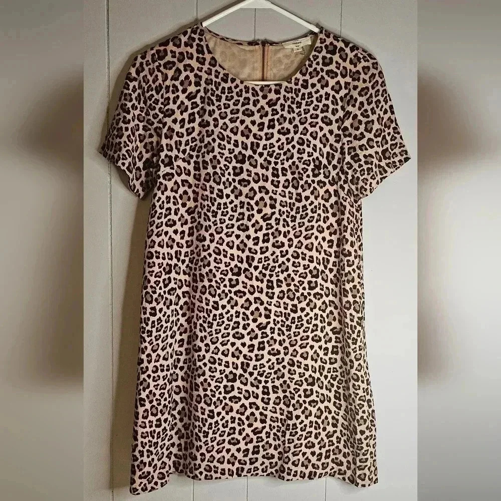 Entro Leopard/Cheetah Print Shift Dress, Small